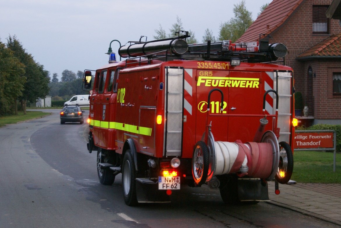 Abfahrt des Einsatzfahrzeuges